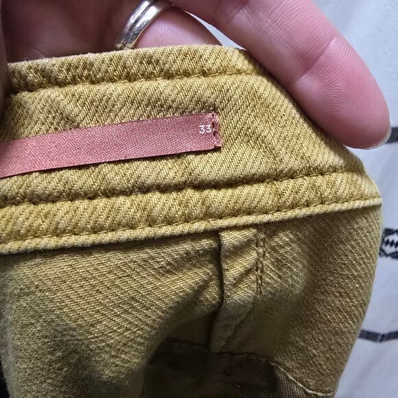 Pilcro mustard yellow wide leg high rise jeans non stretch denim size 33 - Picture 3 of 13